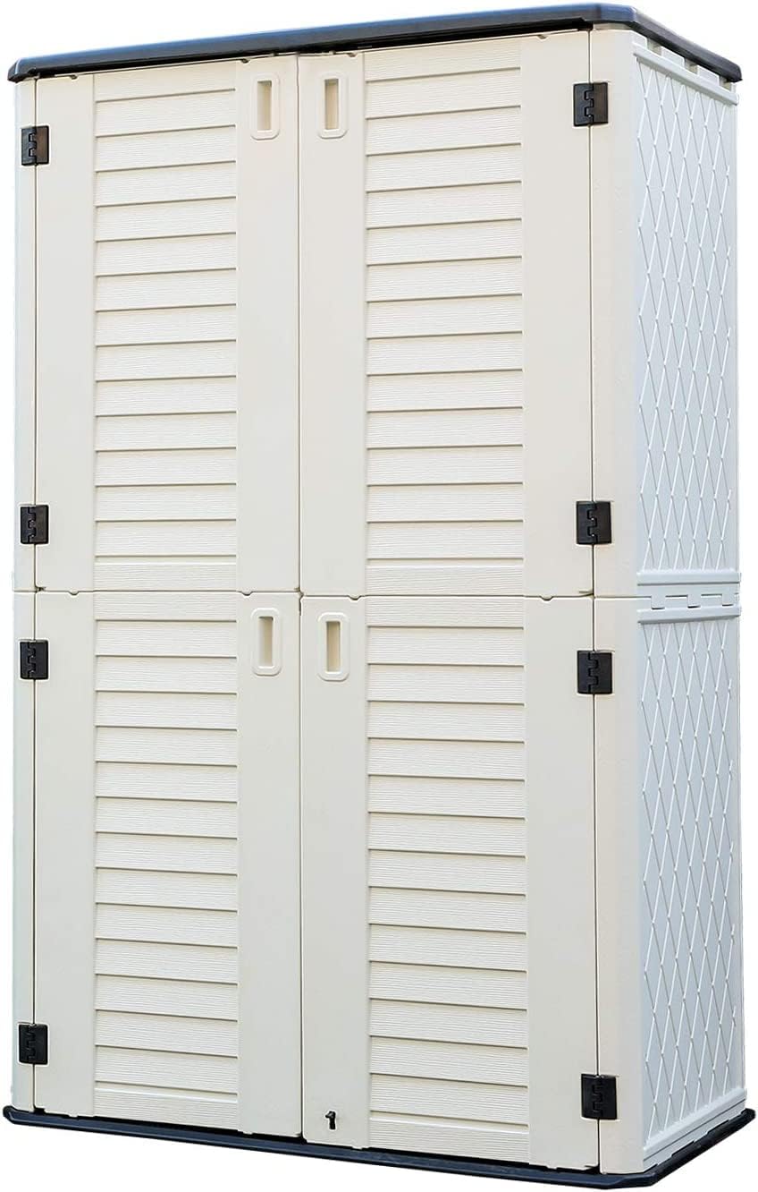 HOMSPARK Storage Shed Weather Resistance, Multi-Purpose Outdoor Storage Cabin...
