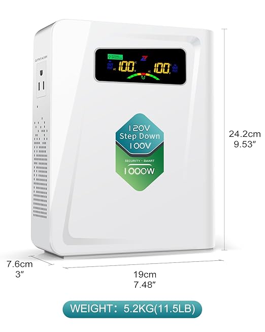 ZHENGXI 120v to 100v Step Down Transformer 1000W Power Voltage Converters