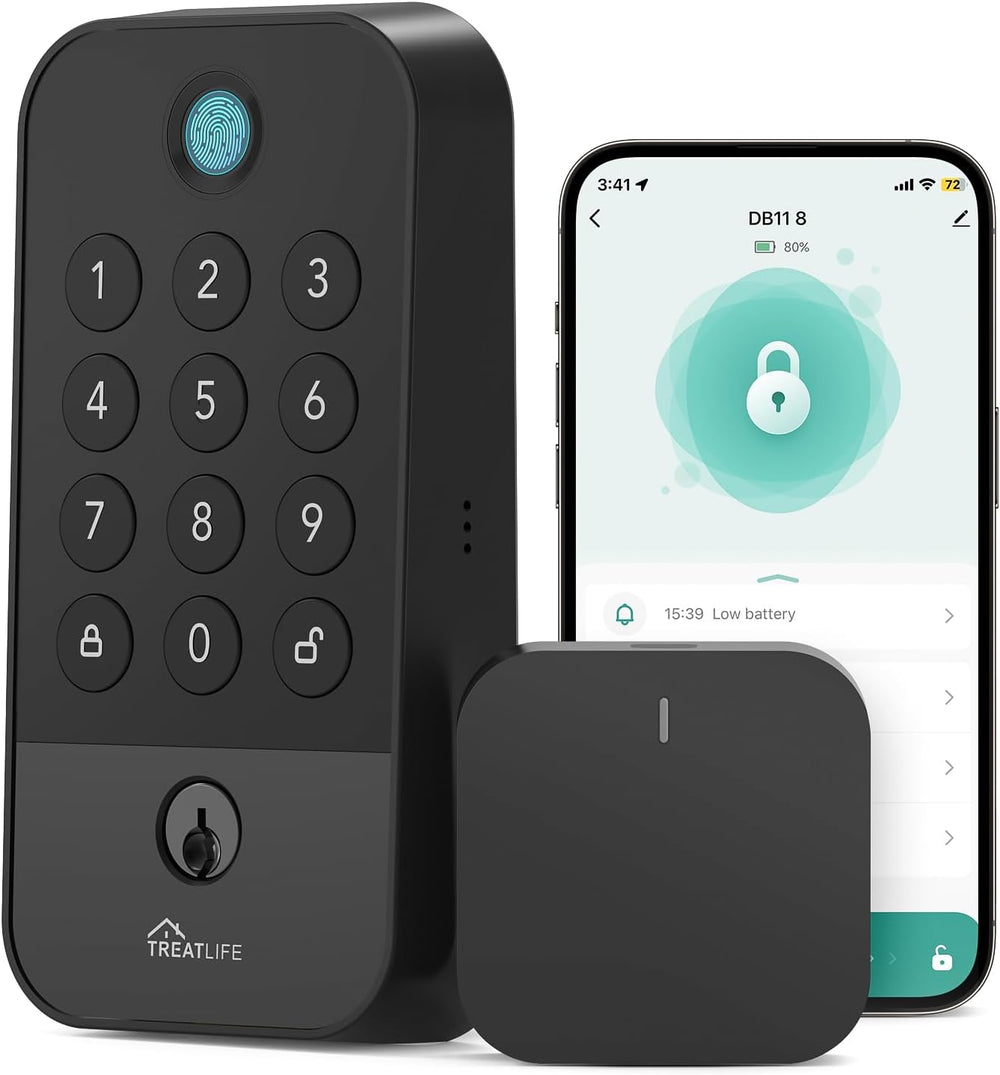 TREATLIFE Smart Door Lock with WiFi Bluetooth Gateway, Keyless Entry Door Lock