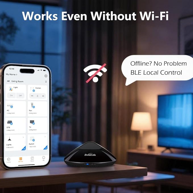 BroadLink Universal IR/RF Remote RM MAX, Wi-Fi & BLE Smart Hub