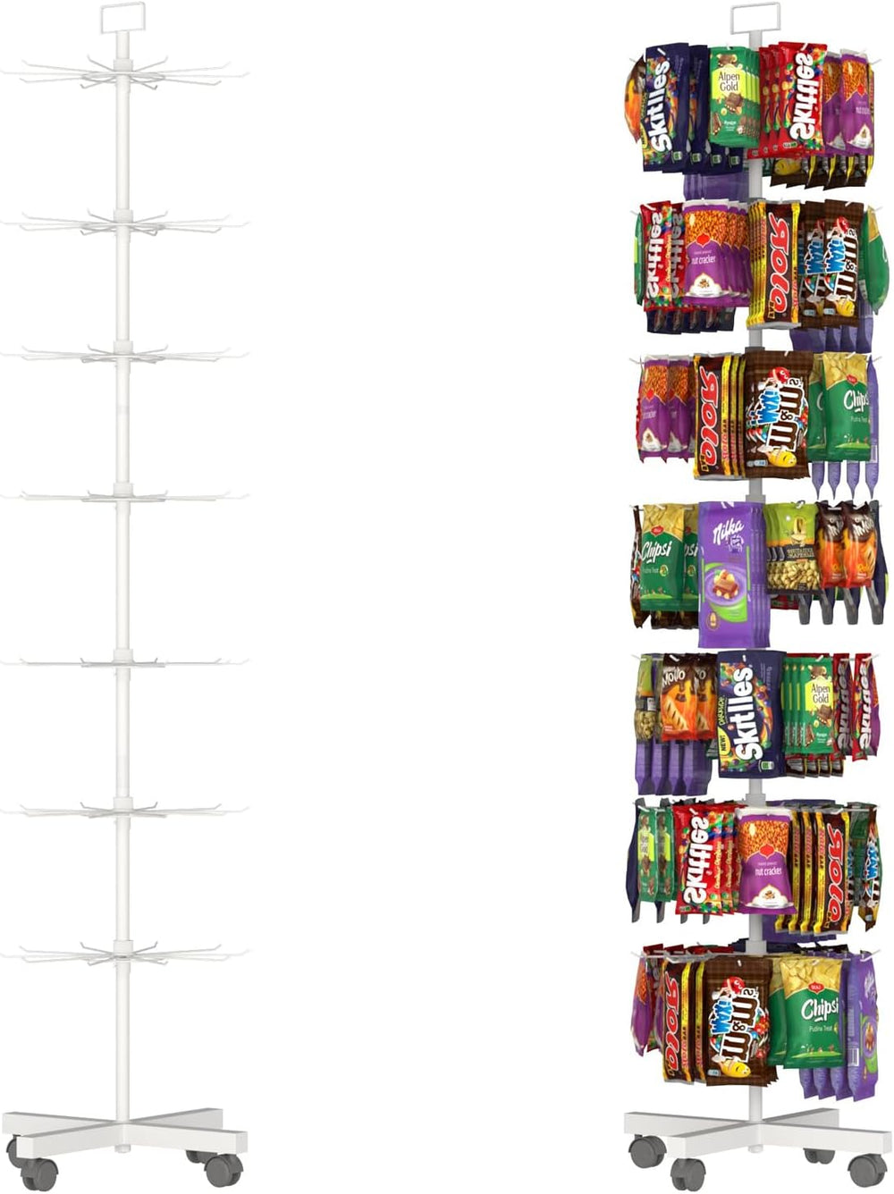 YEOOE Retail Display Racks 7 Tier Spinning Display Stand, Movable Shop Spinner