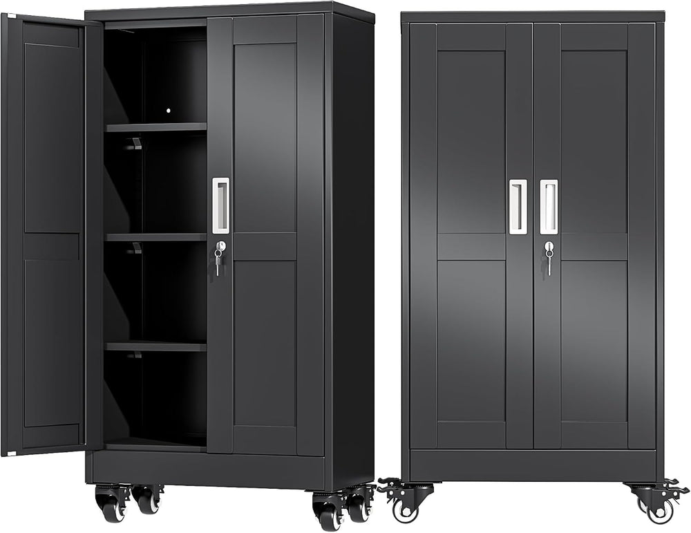 Ckzbx Metal Garage Storage Cabinet with Locking Doors and Adjustable Shelves,...