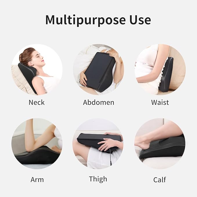 Boriwat Back Massager with Heat, 3D Kneading Massage Pillow