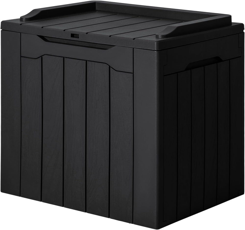 JUMMICO 31 Gallon Resin Deck Box Waterproof Outdoor Storage Boxes