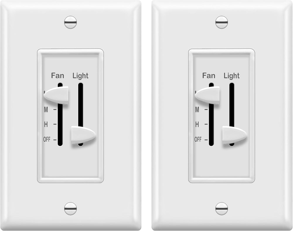 ENERLITES 3 Speed Ceiling Fan Control and Dimmer Light Switch, 2.5A Single Po...