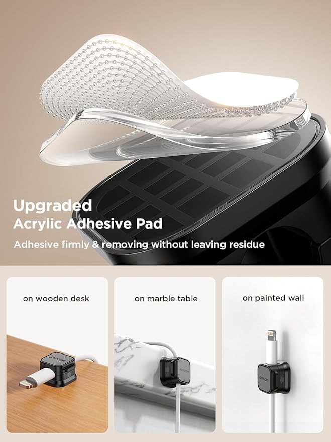 12 Pack Magnetic Cable Management Clips, Phone Electric Charging Cord Holder