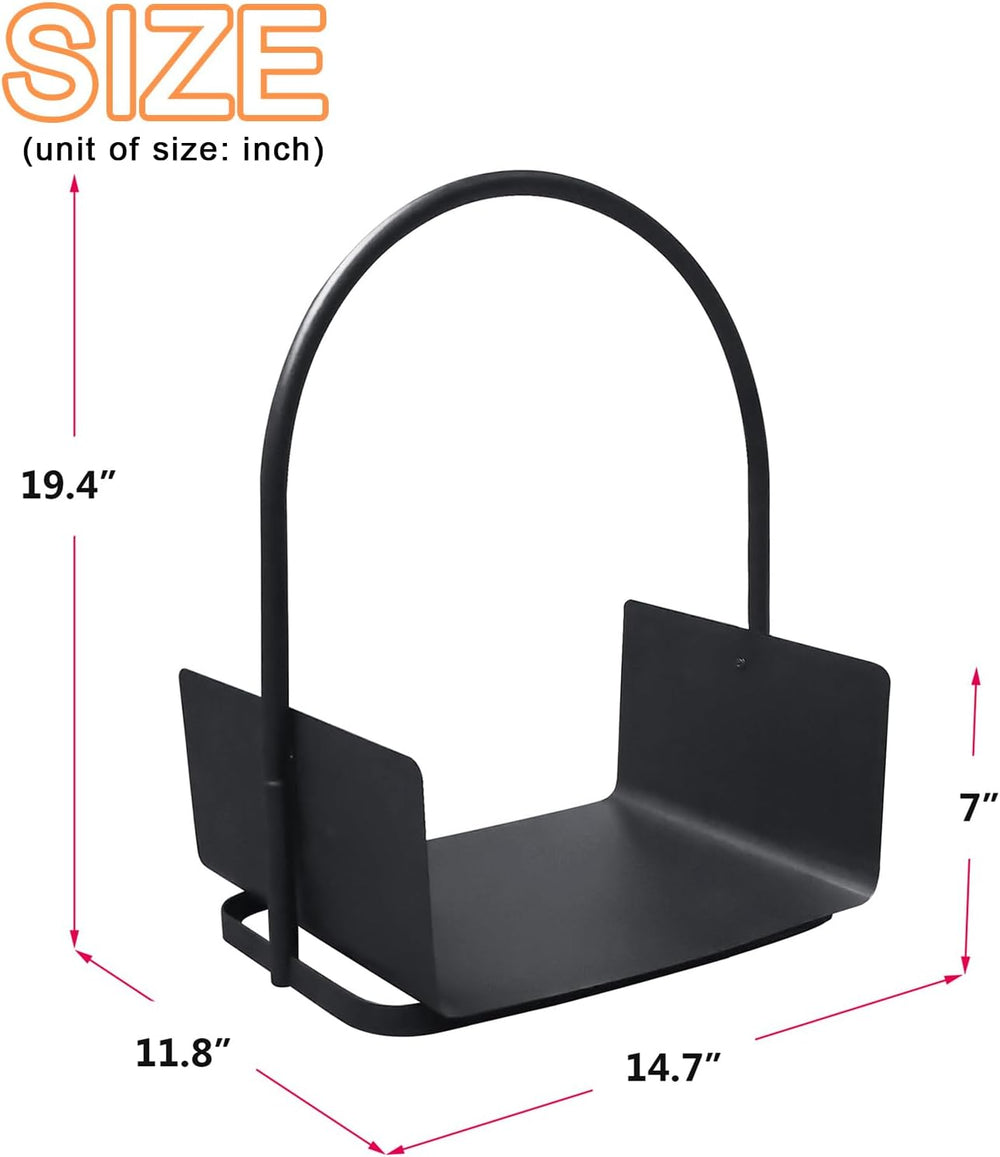 Indoor Firewood Rack Portable Rustproof Wrought Iron Outdoor Firewood Holder,...