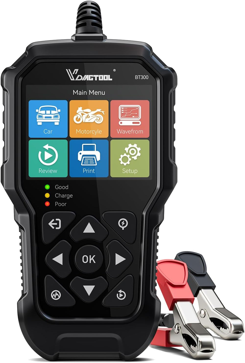 VDIAGTOOL BT300 Car Battery Tester 6V 12V, 5-3000 CCA Load Tester Starter