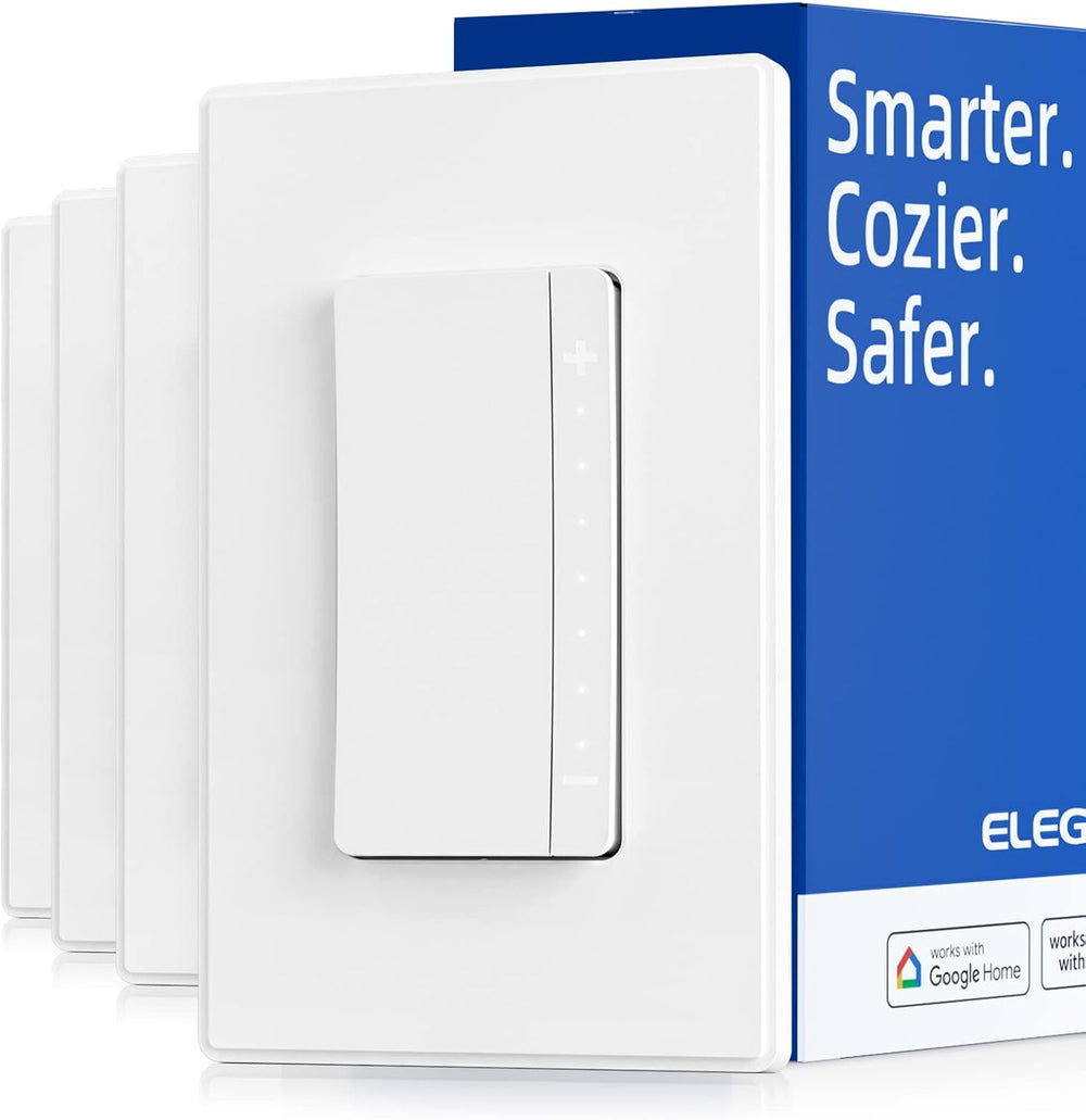 ELEGRP Single Pole Smart Dimmer Light Switch DPR10, 2.4GHz Wi-Fi Dimmer Switc...