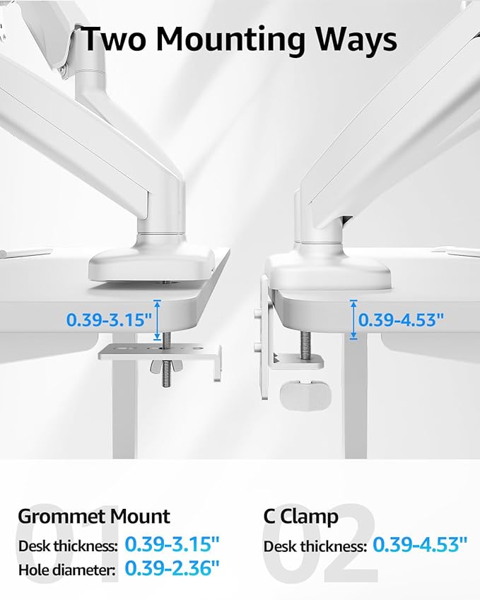MOUNTUP Dual Monitor Stand for Desk, Monitor Arms for 2 Monitors Max 32 Inches