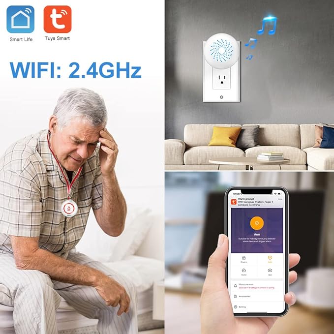 SINGCALL Tuya Caregiver Pager Smart Wireless Calling System WiFi SOS Emergency