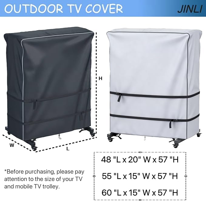 JINLI 45-50 inch outdoor TV trolley cover, courtyard TV cover, Oxford fabric