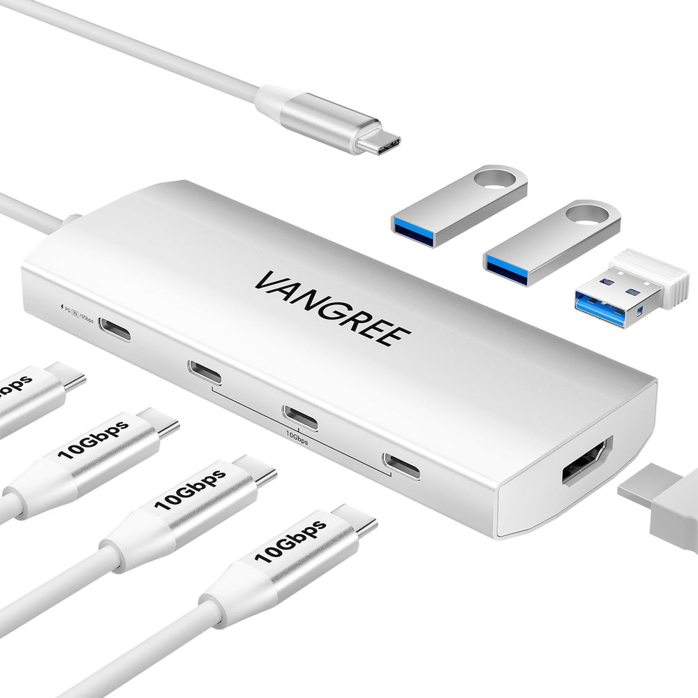 USB C Hub 8 in 1 Multiport Adapter, 3 USB 3.2 Gen 2 Ports