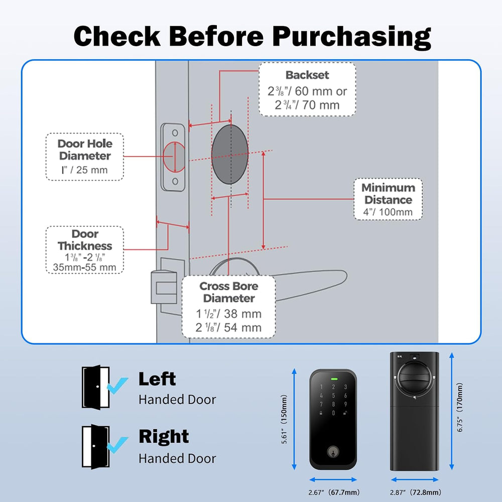 Keypad Fingerprint Keyless Smart Door Lock with Electronic Code/Fob Card/Phys...