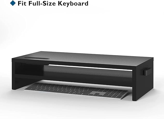BONTEC Wood Monitor Stand Riser, 2-Tier Desktop Organizer