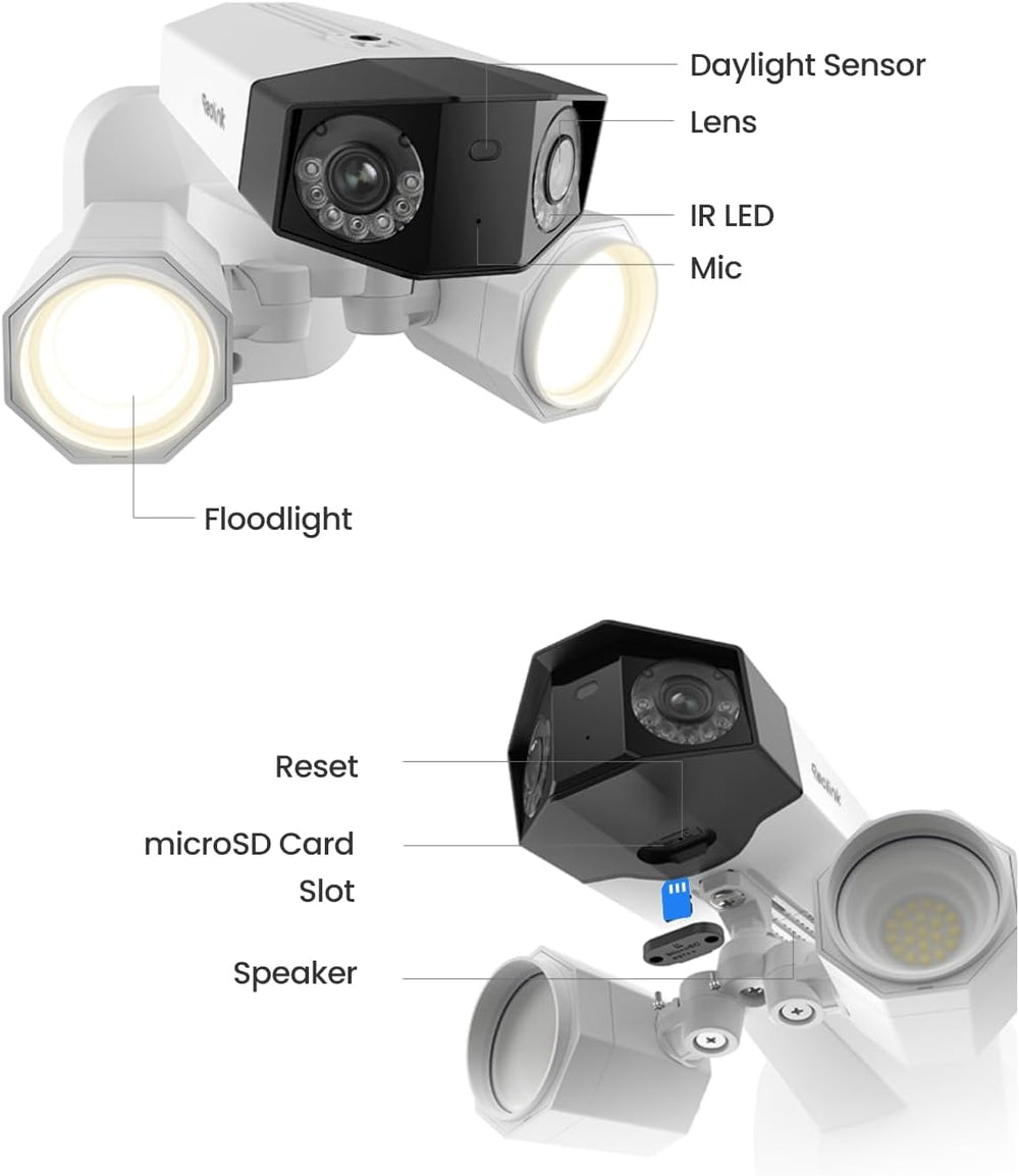 REOLINK 4K PoE Security Camera Duo Floodlight PoE, 180° Ultra-Wide Angle