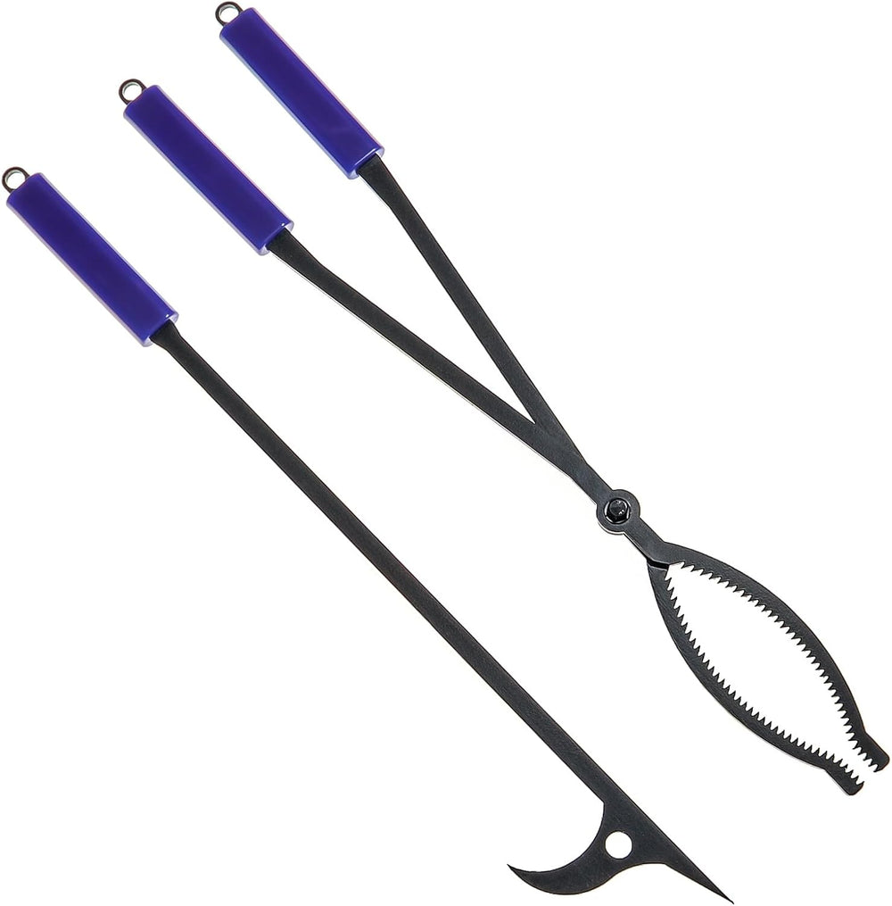 28in Firewood Tongs and Fire Poker Set Wrought Iron