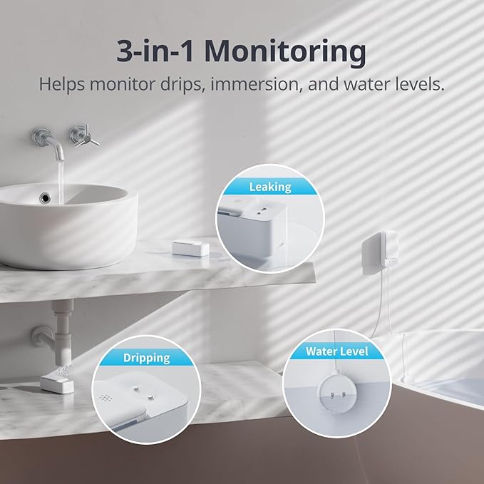 SwitchBot WiFi Water Leak Detector, Smart Water Sensor (3 Pack)
