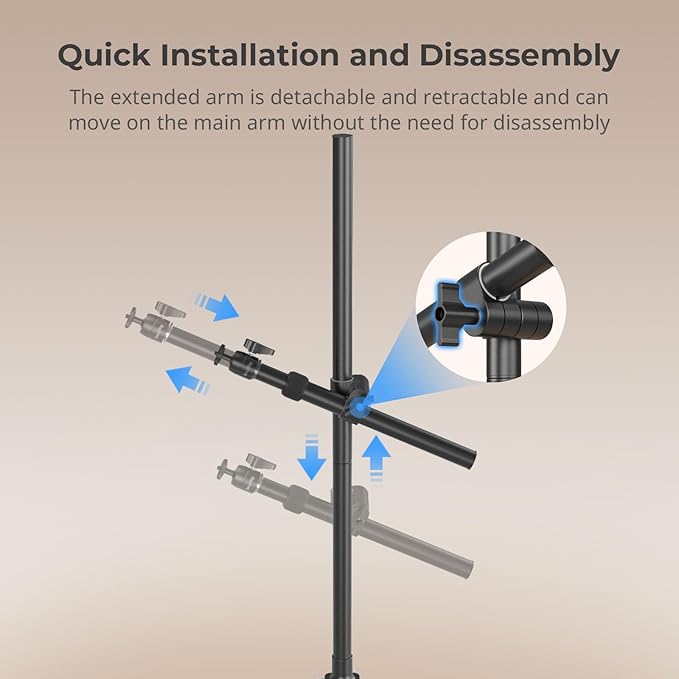 SMALLRIG Camera Desk Mount, Overhead Camera Arm Stand