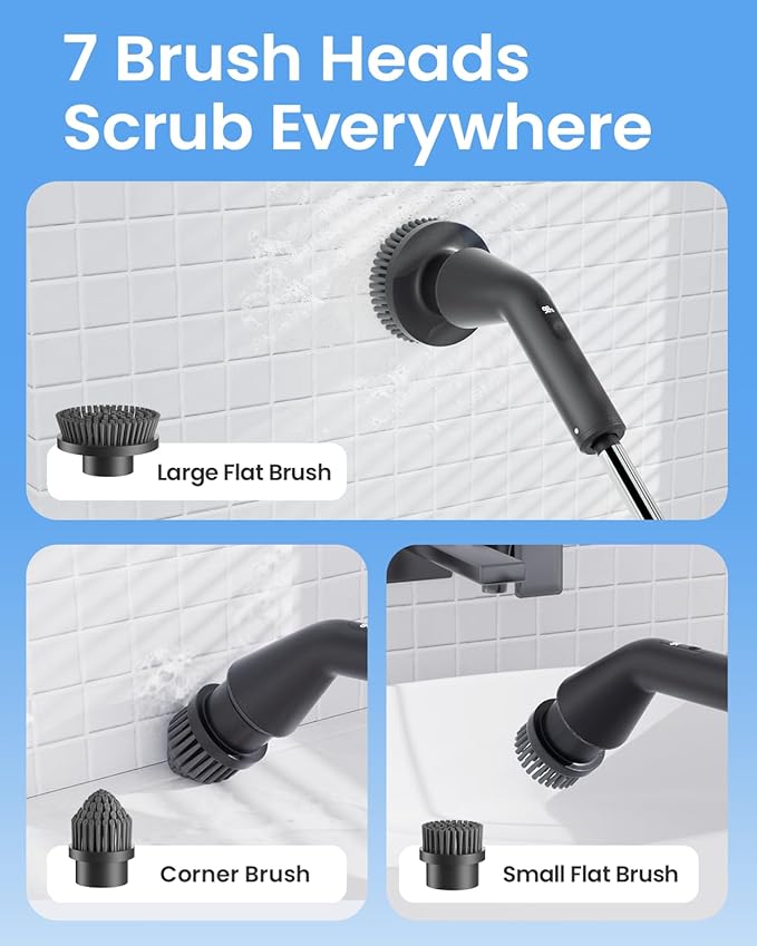 Leebein Electric Spin Scrubber, 2025 New Cordless Cleaning Brush Bathroom