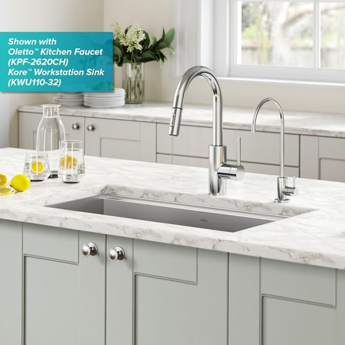 KRAUS Purita 100% Lead-Free Kitchen Water Filter Faucet in Chrome