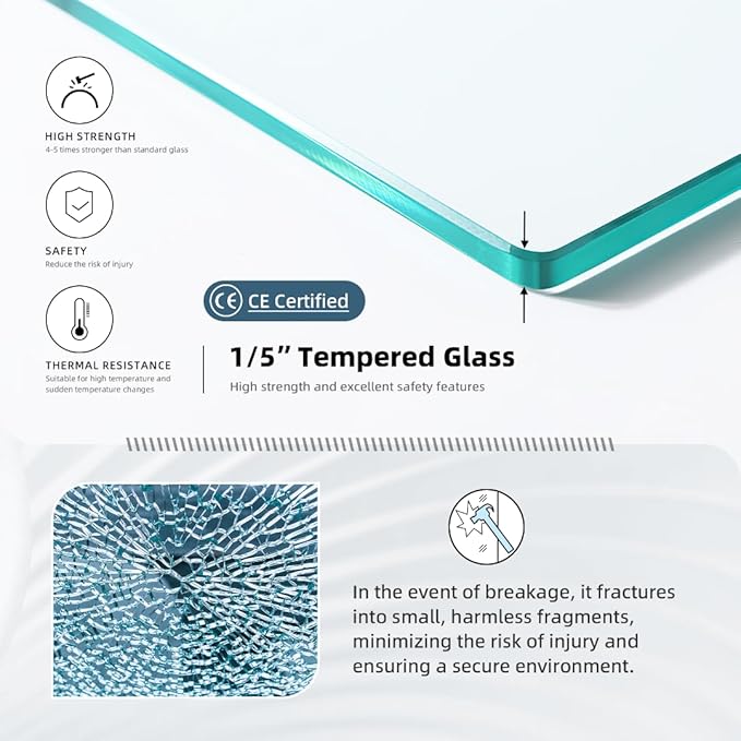 Goodyo 34" x 72" Shower Door Tempered Glass Shower Screen