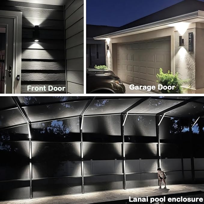 rosykite Dusk to Dawn Outdoor Wall Lighting, Double Up Down Aluminum Waterpro...