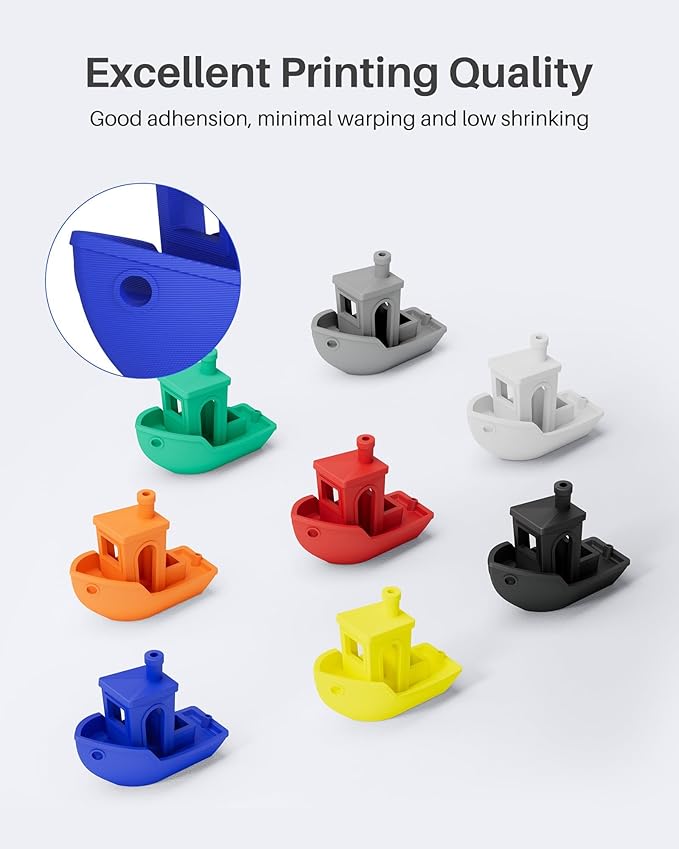ELEGOO PLA Filament 1.75mm White 4KG, 3D Printer Filament Dimensional Accuracy