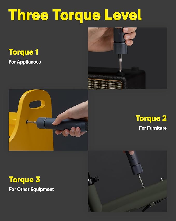 HOTO Electric Screwdriver Kit, Upgraded 1/4'' Hex 25 Bits, Magnetic L...