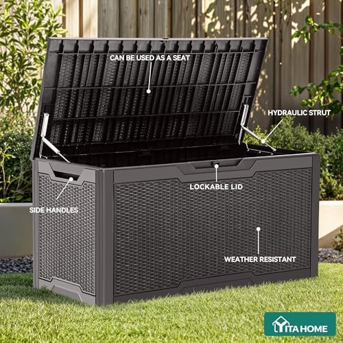 YITAHOME 100 Gallon Resin Deck Box