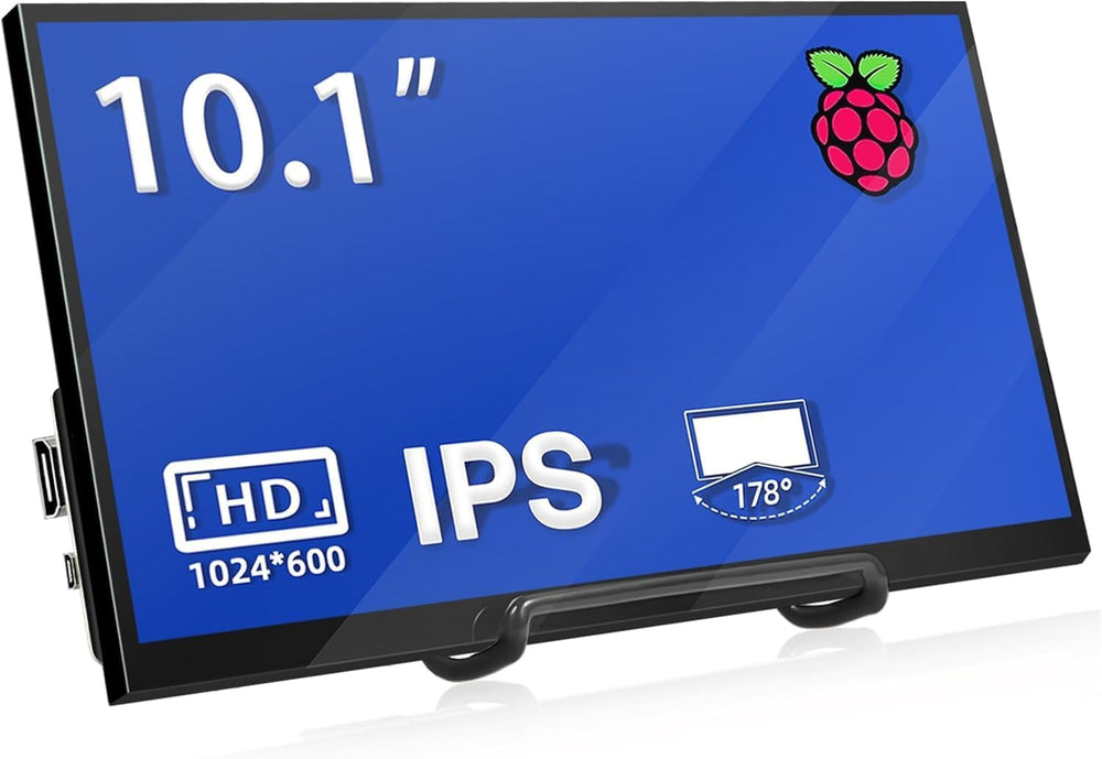 HMTECH 10.1 Inch Raspberry Pi Screen HDMI Monitor 1024x600 LCD Display 16:9 IPS