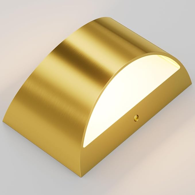 Aipsun Brushed Brass Wall Sconce Indoor Wall Lights Hardwired 1 Pack Up and