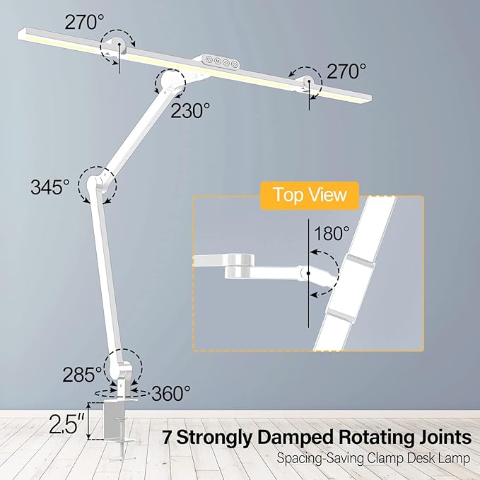 Micomlan Led Desk Lamp for Home Office, 24W Bright Rotatable Led Table Light