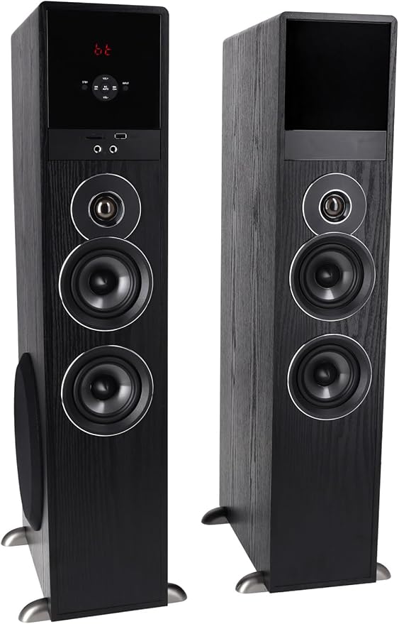 Rockville TM80B Powered Home Theater Tower Speaker System, USB/SD Playback