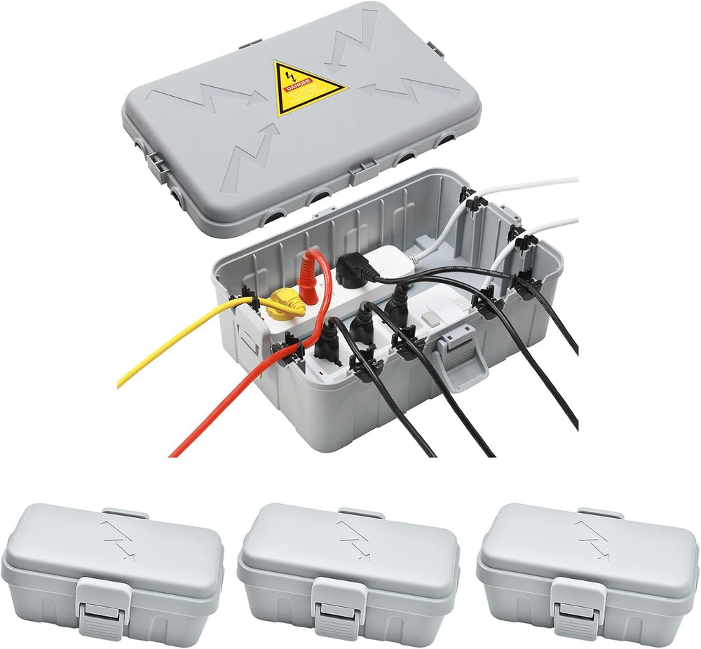 Hrensaw IP54 Large Outdoor Electrical Box w/ 8 Cable Seal Entry, Bundle w/ 3 ...