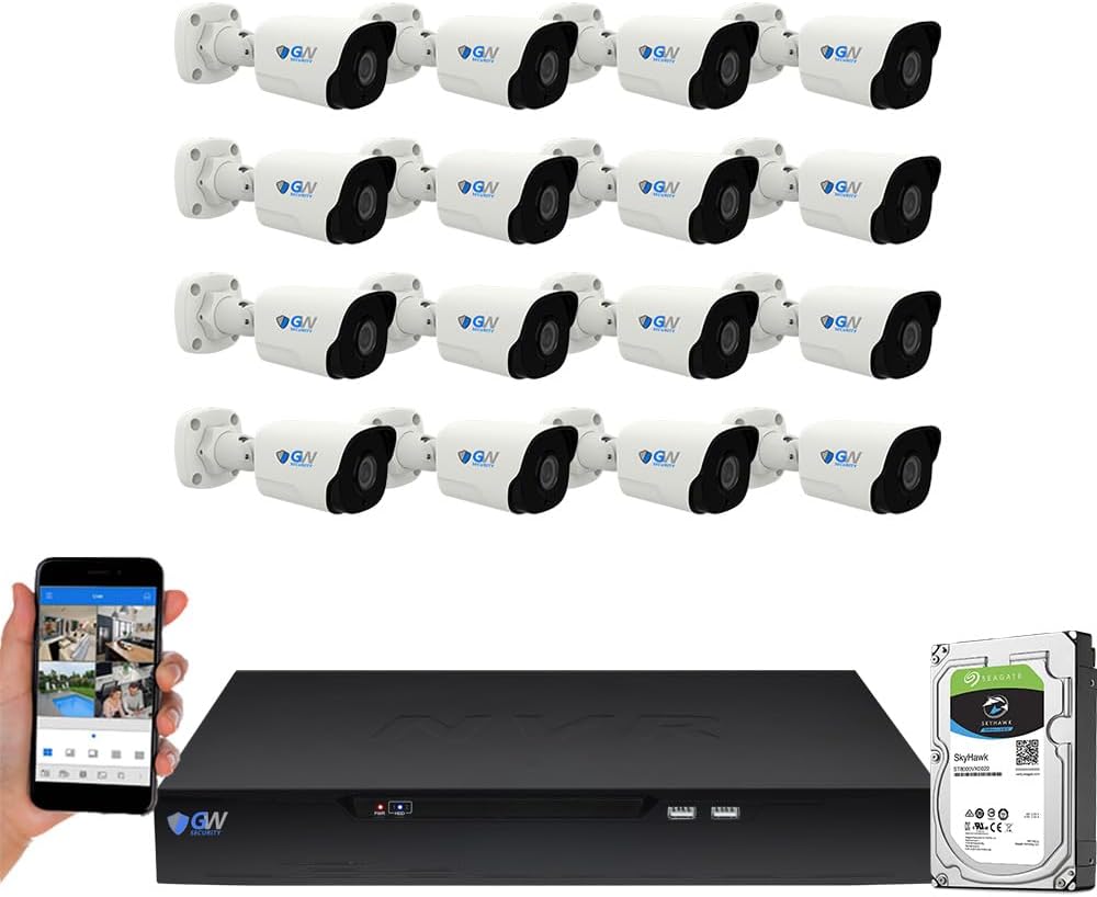 GW Security 16 Channel 4K NDAA & TAA Compliant AI Security Camera System