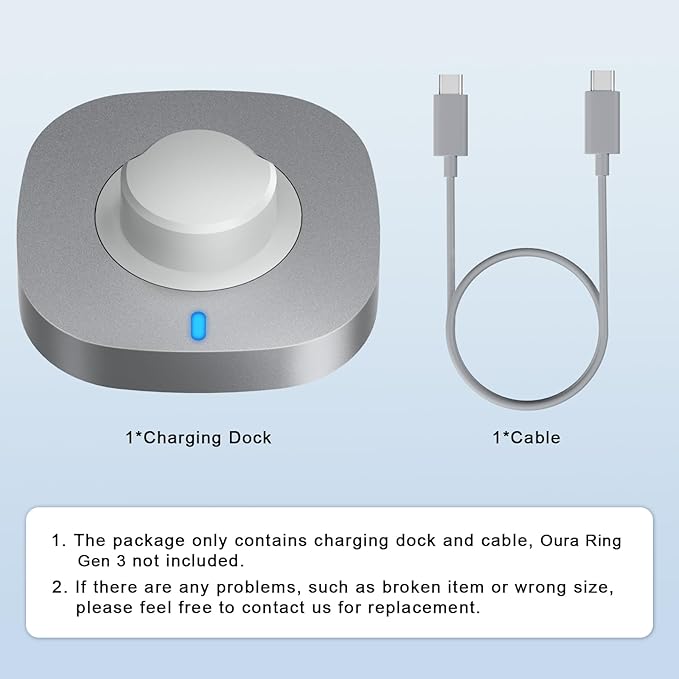 ZOOROO Charger Compatible with Oura Ring Gen 3 Size 7, Fast Charging Dock with