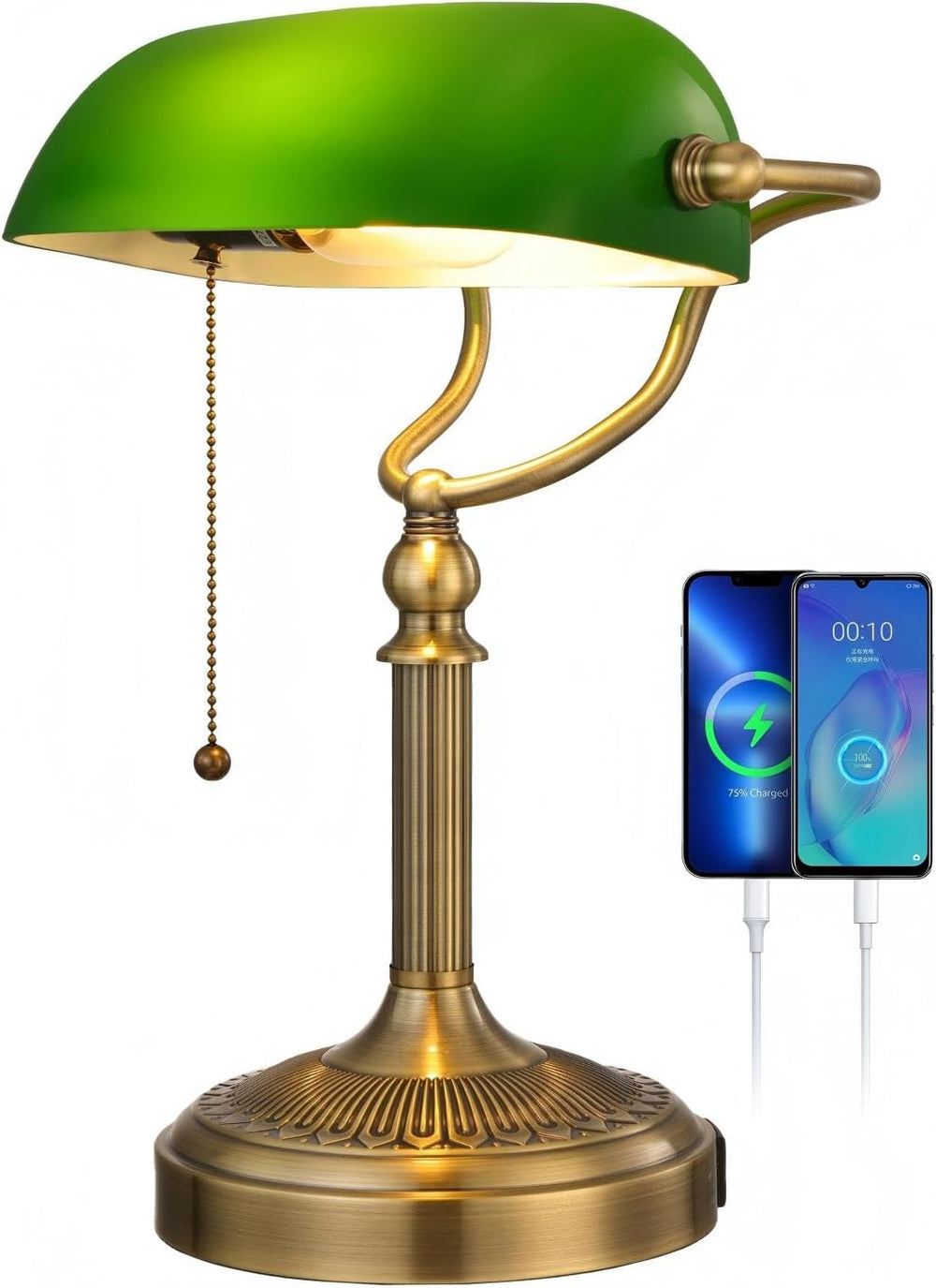 Newrays Green Glass Bankers Desk Lamp