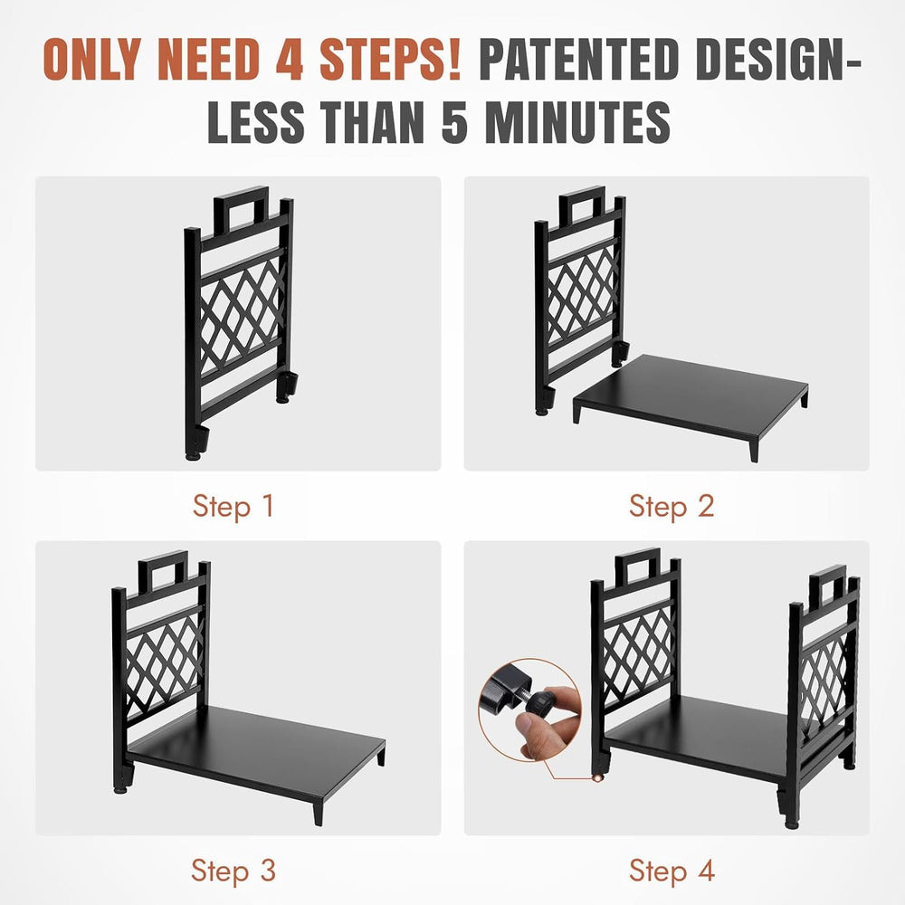INNO STAGE Firewood Log Rack, Iron Wood Lumber Storage Holder for Fireplace