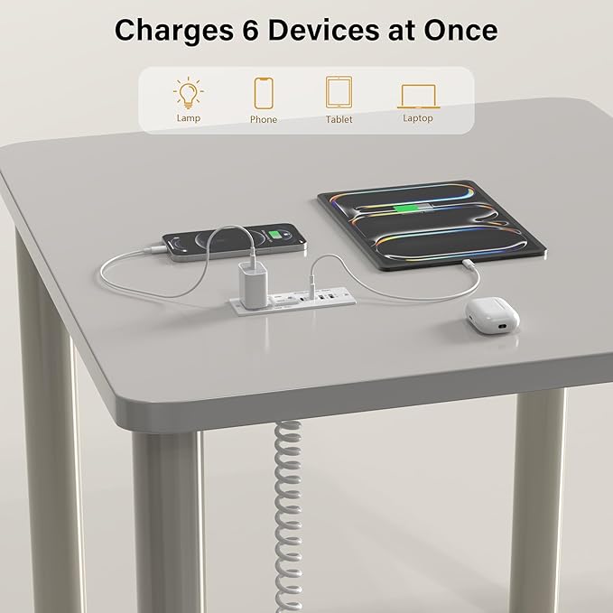 Recessed Power Strip USB C 65W Fast Charging Station, in Drawer Outlet