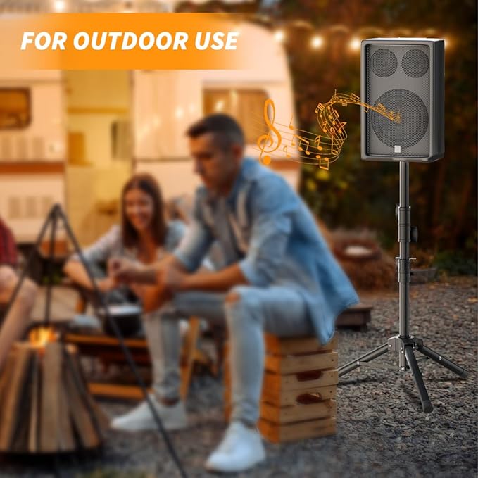 Small Speaker Stands 2 Pack, 24-50 Inch Height Adjustable Speaker Tripod Stand