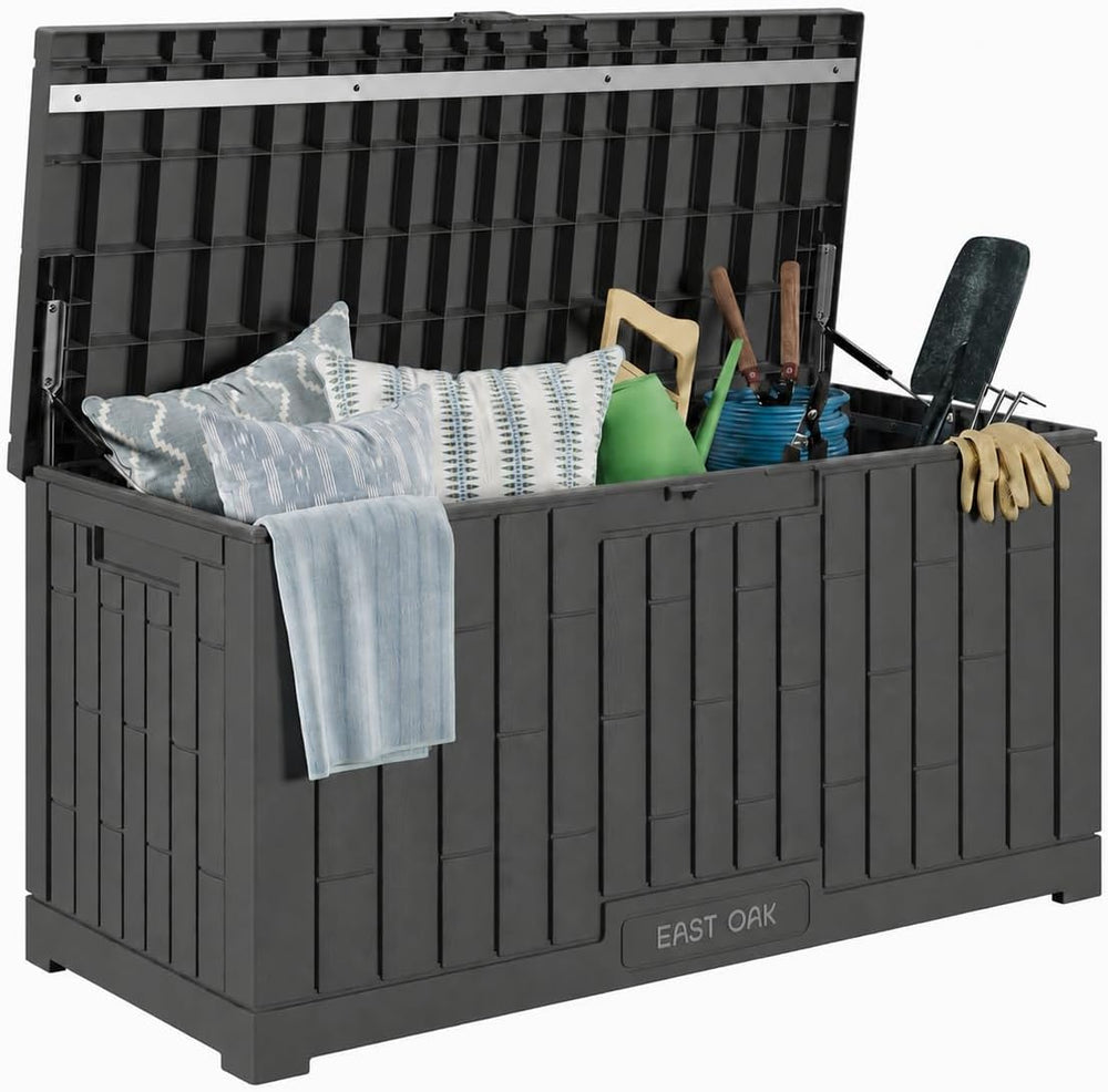 EAST OAK Outdoor Storage Box, 80 Gallon Deck Box, Waterproof Resin Storage Bi...