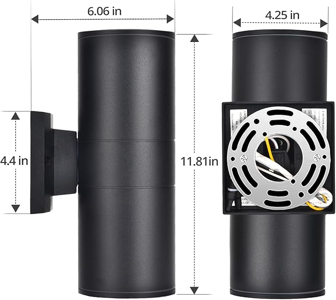 wowlite Modern Outdoor Wall Lights, Up and Down Lights Wall Mount Cylinder (2...
