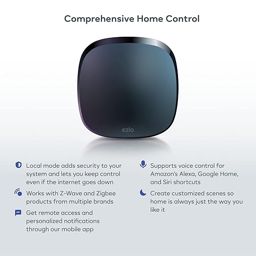 Ezlo Plus Smart Home Hub with Zigbee & Z-Wave. Works with Wi-Fi Devices