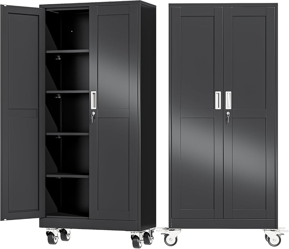 Ckzbx Metal Garage Storage Cabinet with Locking Doors and Adjustable Shelves,...
