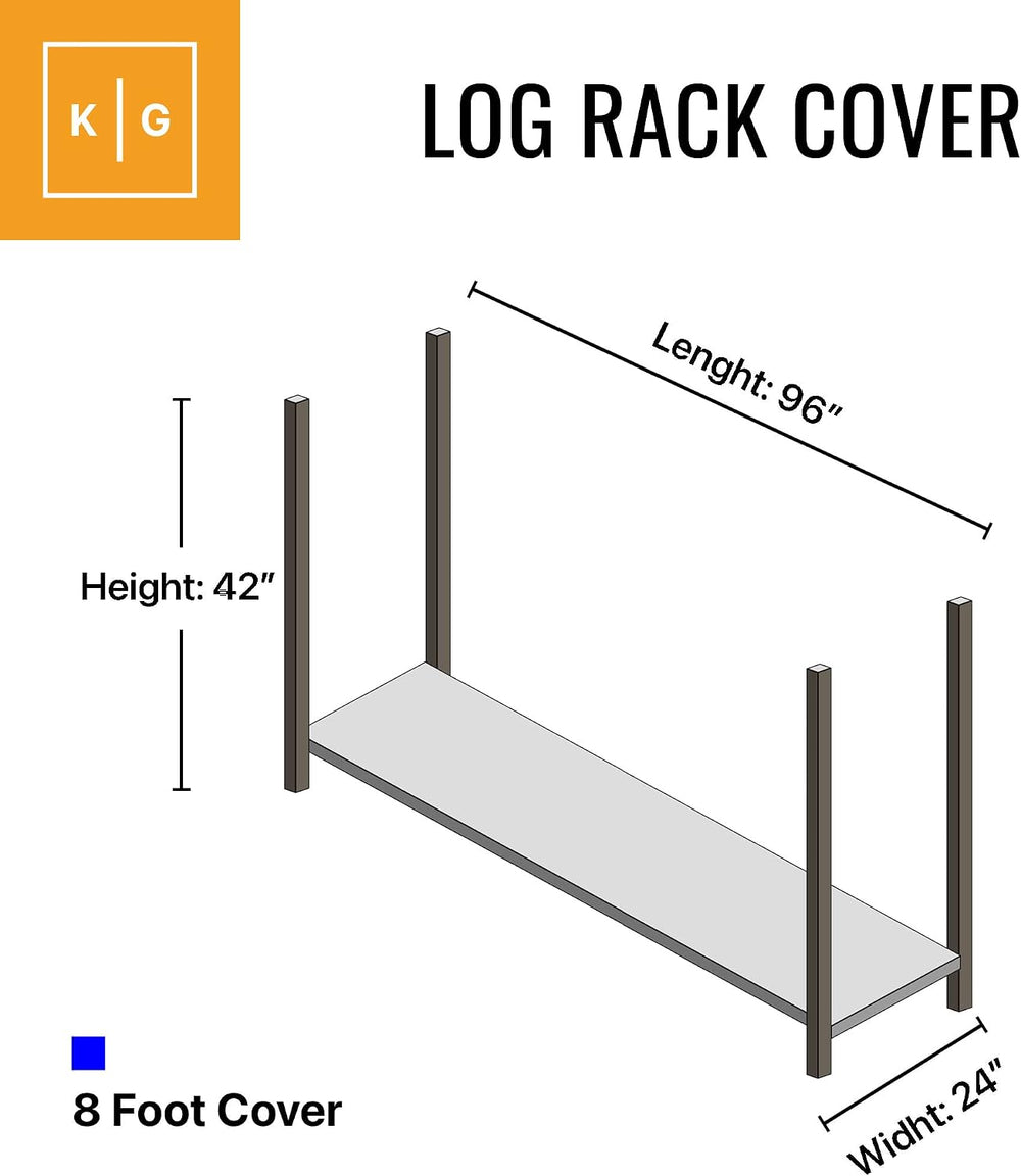 Heavy Duty Log Rack Cover - 8 Feet - Sahara Series - Beige