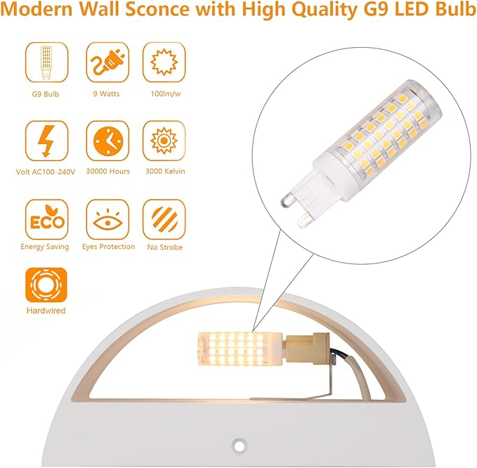 Aipsun Aluminum Modern Indoor LED Wall Sconce Hardwired Interior Wall Lights ...