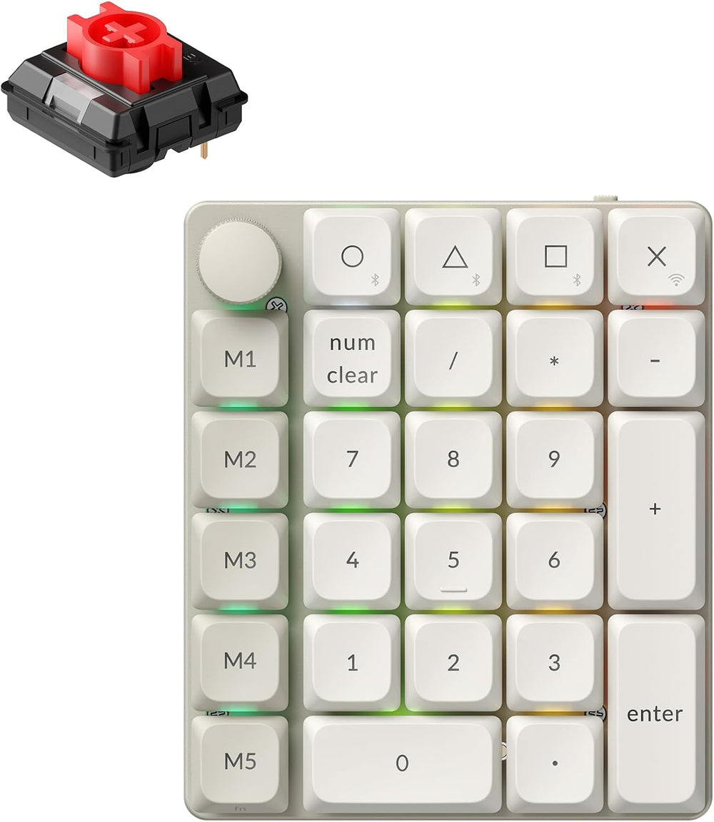 Keychron K0 Max QMK Wireless Custom Number Low-Profile RGB Backlit (Hot-Swapp...