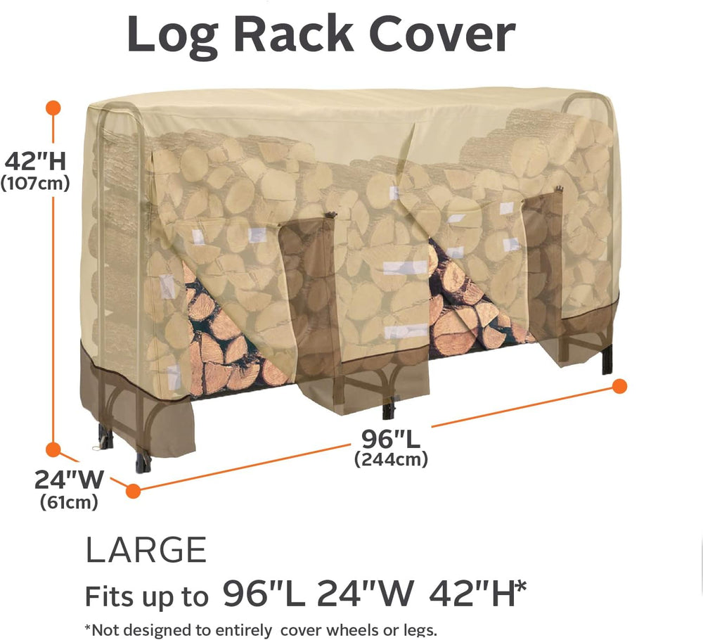 Classic Accessories Veranda Water-Resistant 8 Foot Log Rack Cover, Patio Furn...