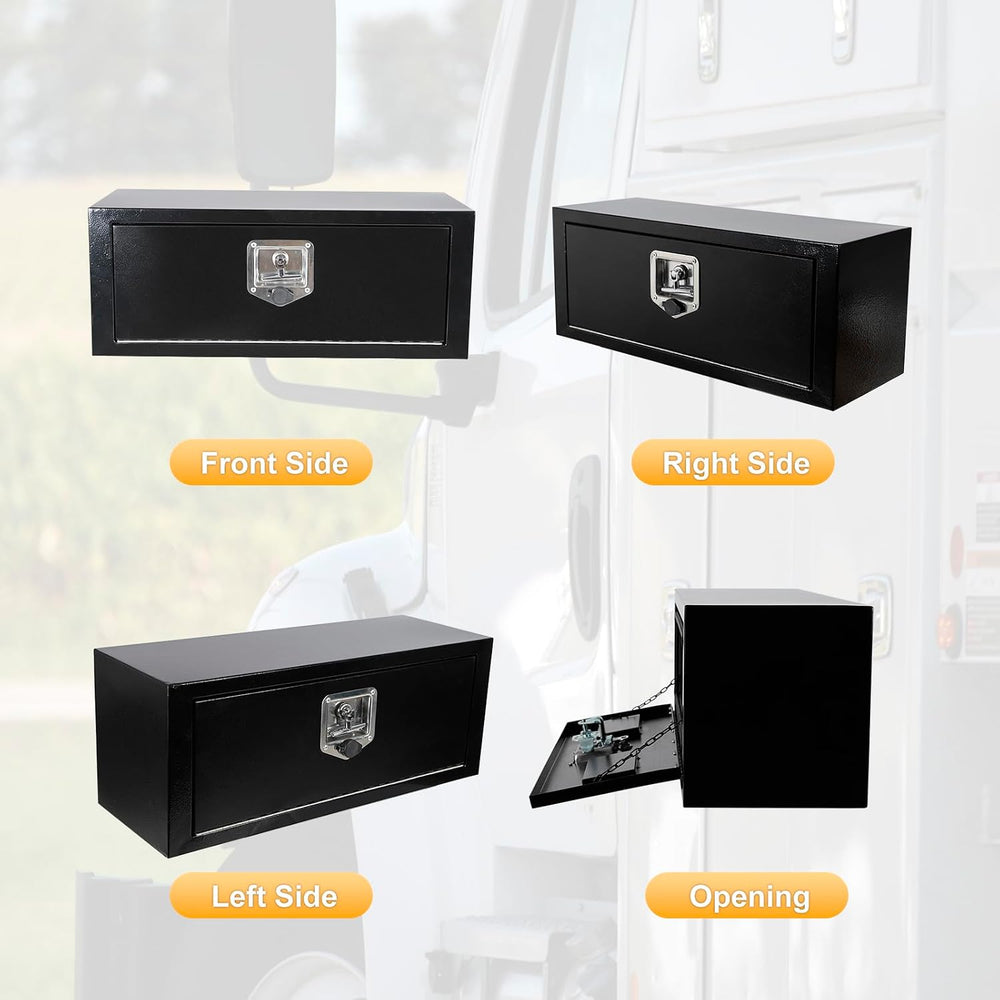 Underbody Truck Box Steel Storage Tool Box,27.5 x 10.5 x 10 Tool Chest Organi...
